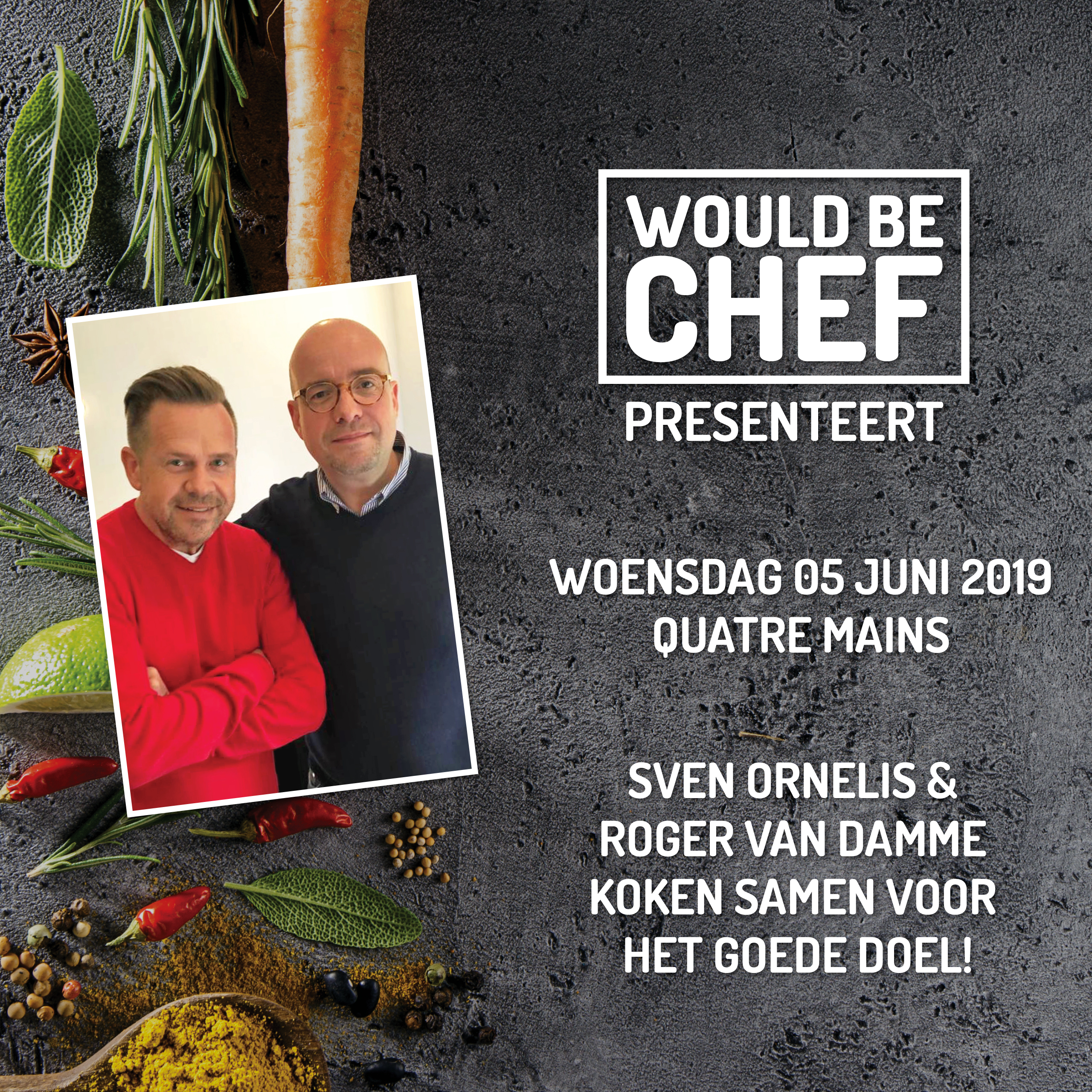 Reserveer vandaag om 10 uur voor "Roger van Damme x Would Be Chef"!